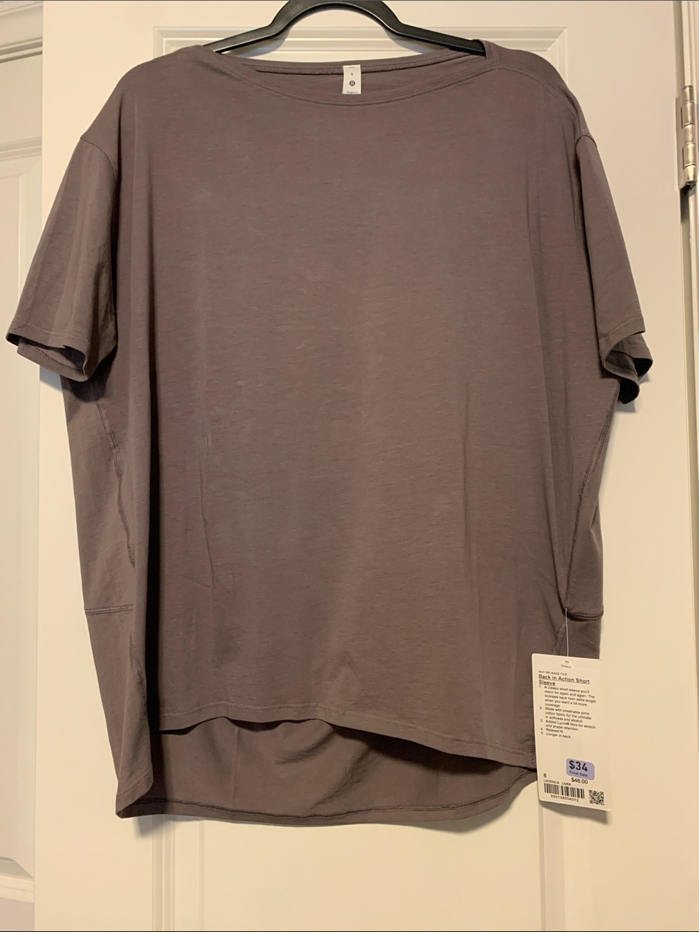 Lululemon SS Back in Action Tee Sz 8
Lunar Rock, NWT